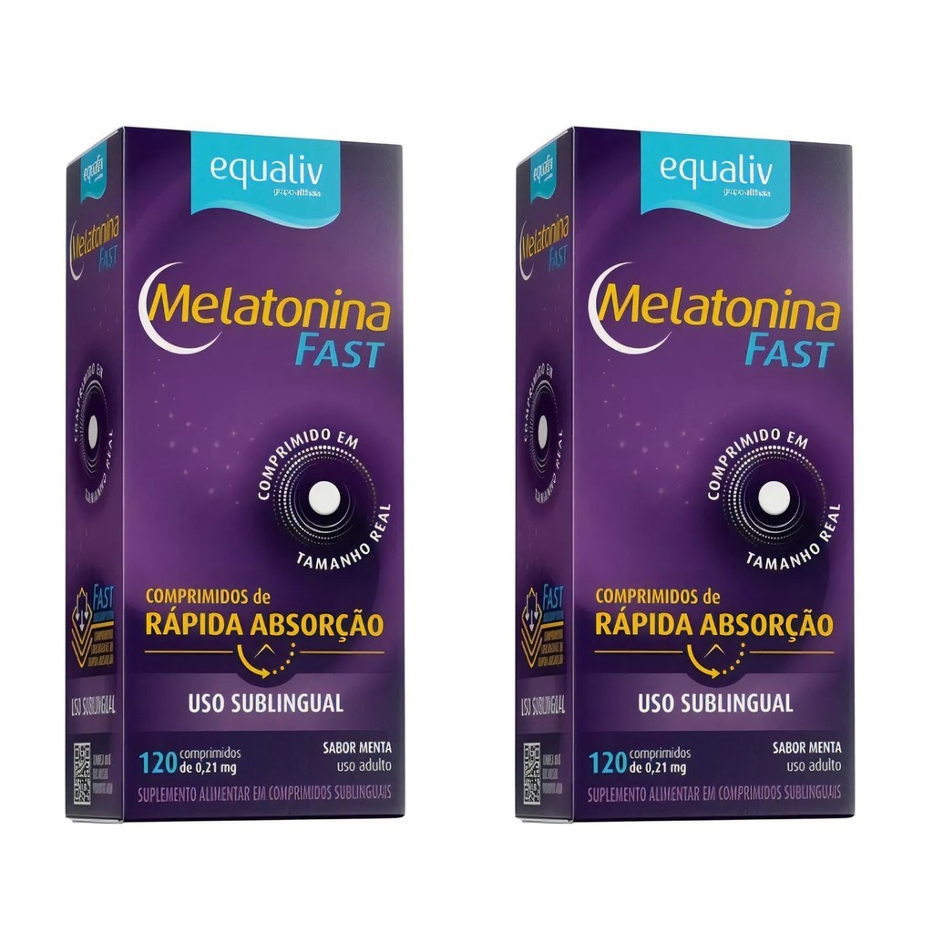 Kit 2 Suplemento Equaliv Melatonina Fast Rápida Ação 120cps em Oferta na Shopee