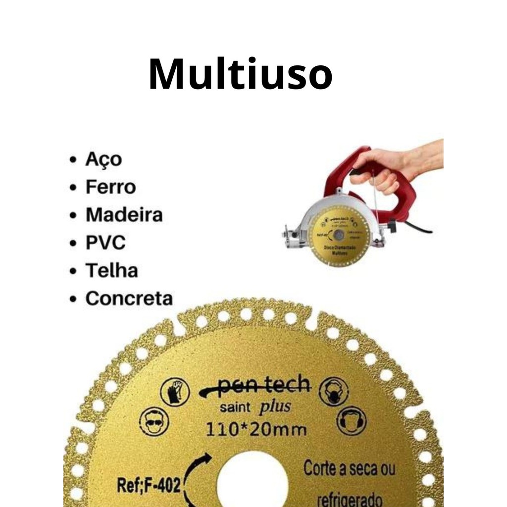 Disco Serra Corte Diamantada 4 Polegadas 110x20mm Multiuso