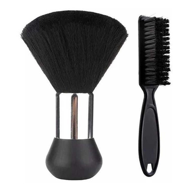 Kit Escovinha P/ Barba Profissional + Espanador Pincel Preto em Oferta na Shopee