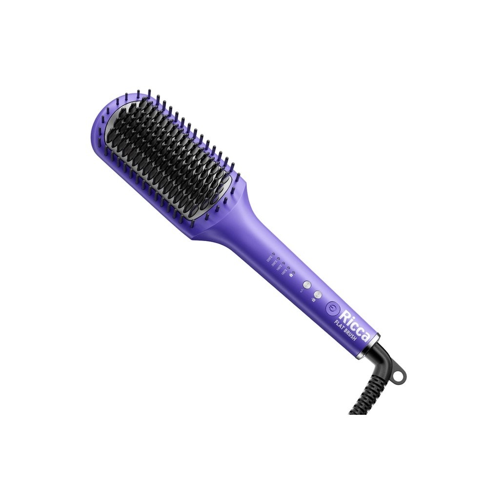 Escova Alisadora Ricca Flat Brush Bivolt Ref 5706 em Oferta na Shopee