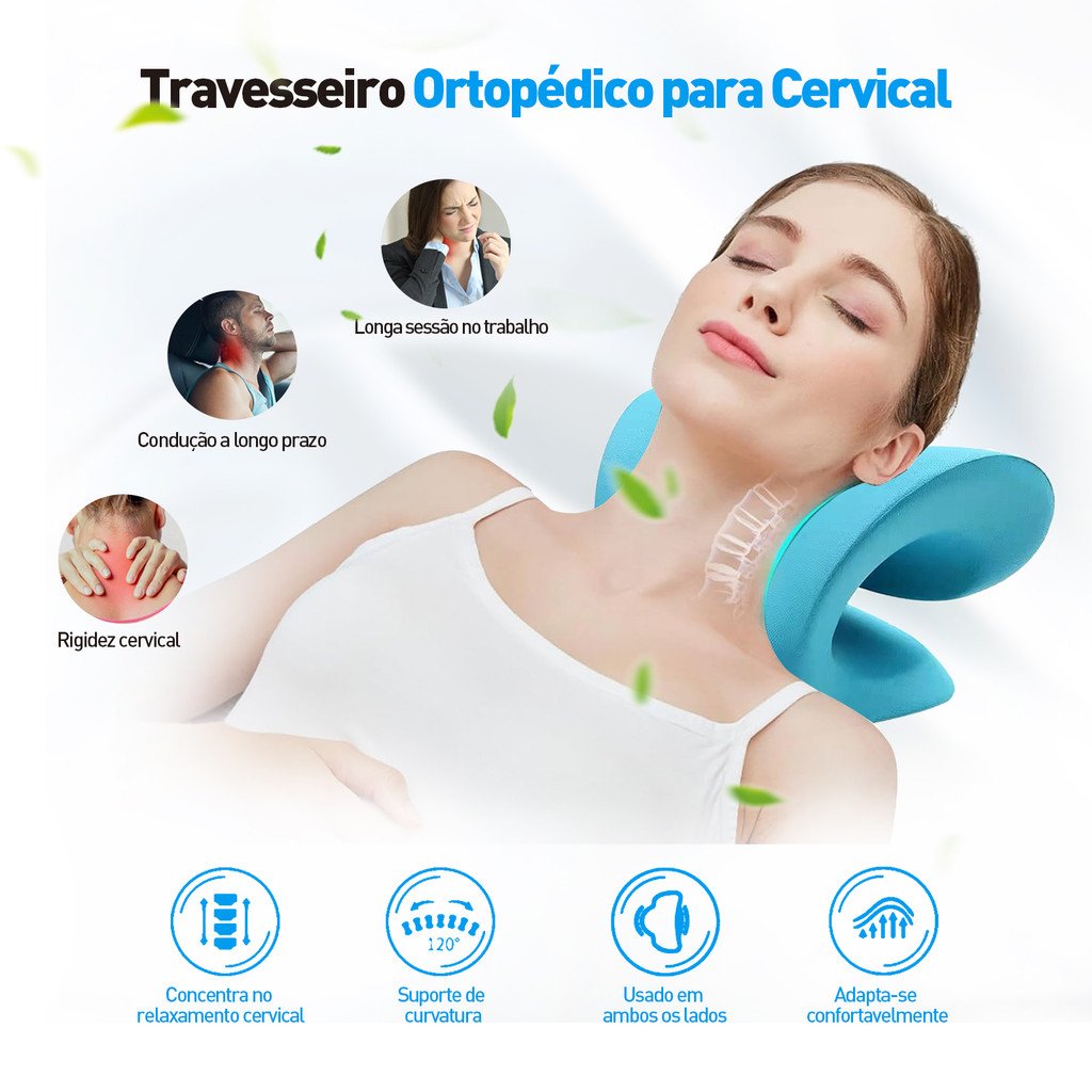 Travesseiro Para Cervical Ajuda No Alivio Da Dor Massageador Corporal Almofada Quiropractica Yoga Relaxamento Do Corpo