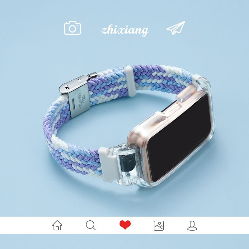 Pulseira Elástica Ajustável De metal Nylon Para Samsung Galaxy Fit 3 Smart Watch