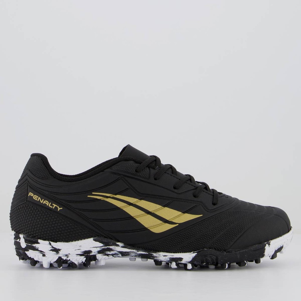 Chuteira Penalty Matis XXI Society Juvenil Preta e Dourada em Oferta na Shopee