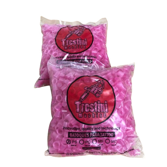Batoque Rosa Trestini P - 1000 Unidades para Tatuagem e Tattoo