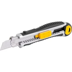 Estilete Largo 18mm Corpo Metálico com Guia Botão Trava Vonder Construtor