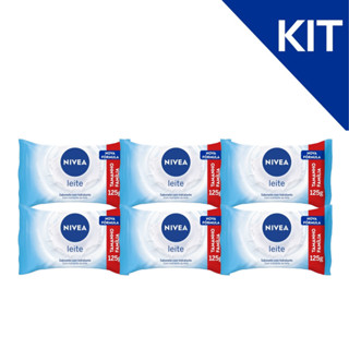 KIT NIVEA Sabonete em Barra Hidratante Leite 125g - 6 Unidades