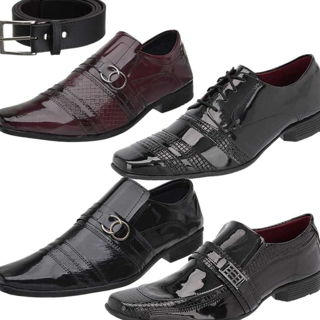 Kit 4 Pares Sapato Social Masculino Moda Evangélica Gospel Mega Oferta