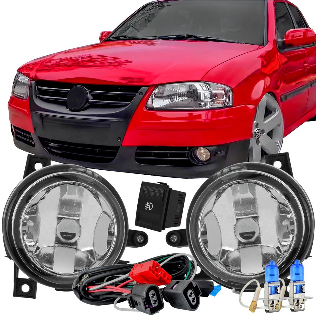 Kit Farol Milha +Lâmpadas Gol G4 2006 07 A 13 2014 Botão Modelo Original