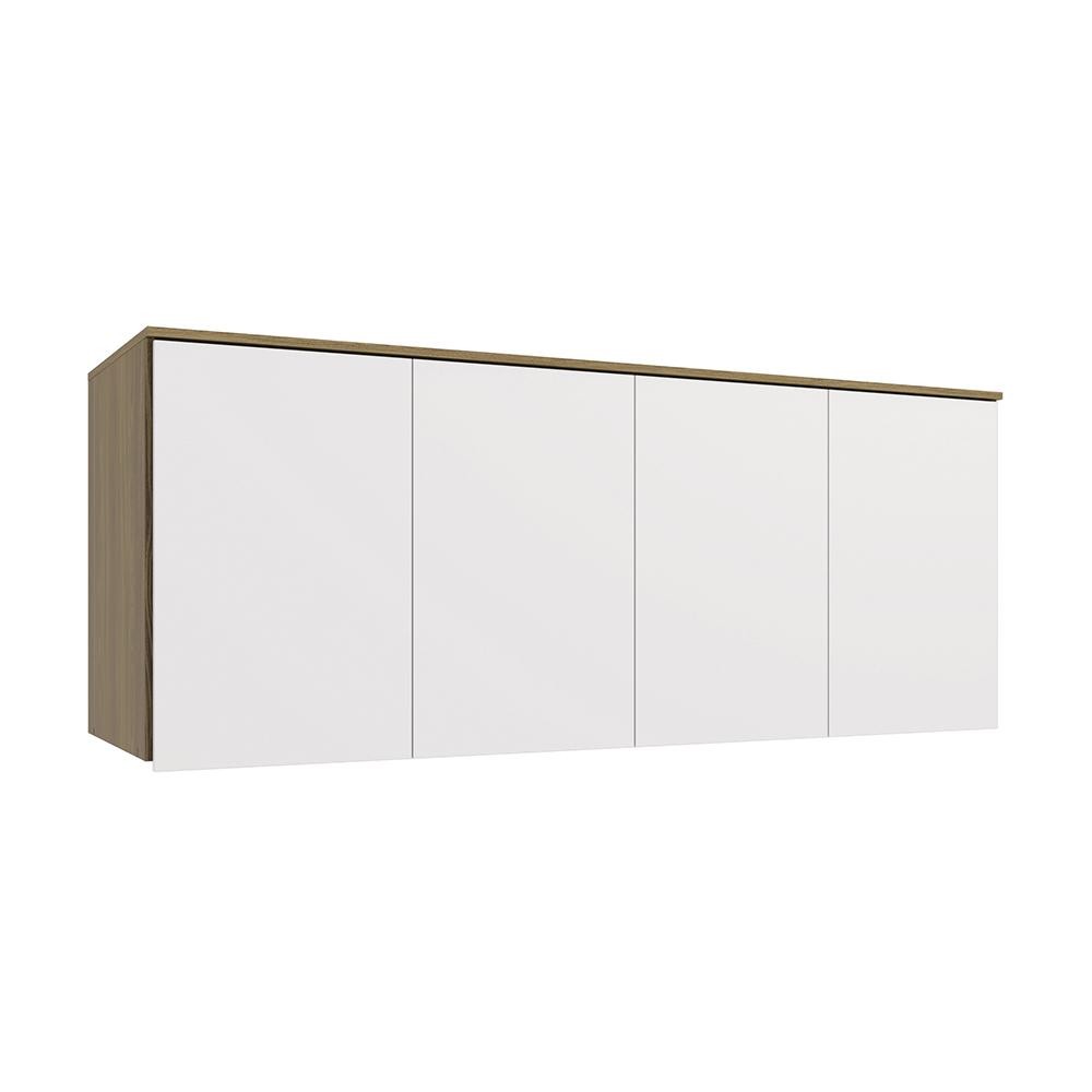 Armário Aéreo 4 Pts Kappesberg Adapt Nogueira/Branco 175cm - Home & Living