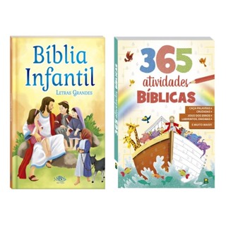 Kit com Bíblia infantil + 365 atividades Bíblicas em Oferta na Shopee