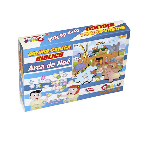 Brinquedo Pedagógico e Educativo Quebra-Cabeça Bíblico - Arca de Noé
