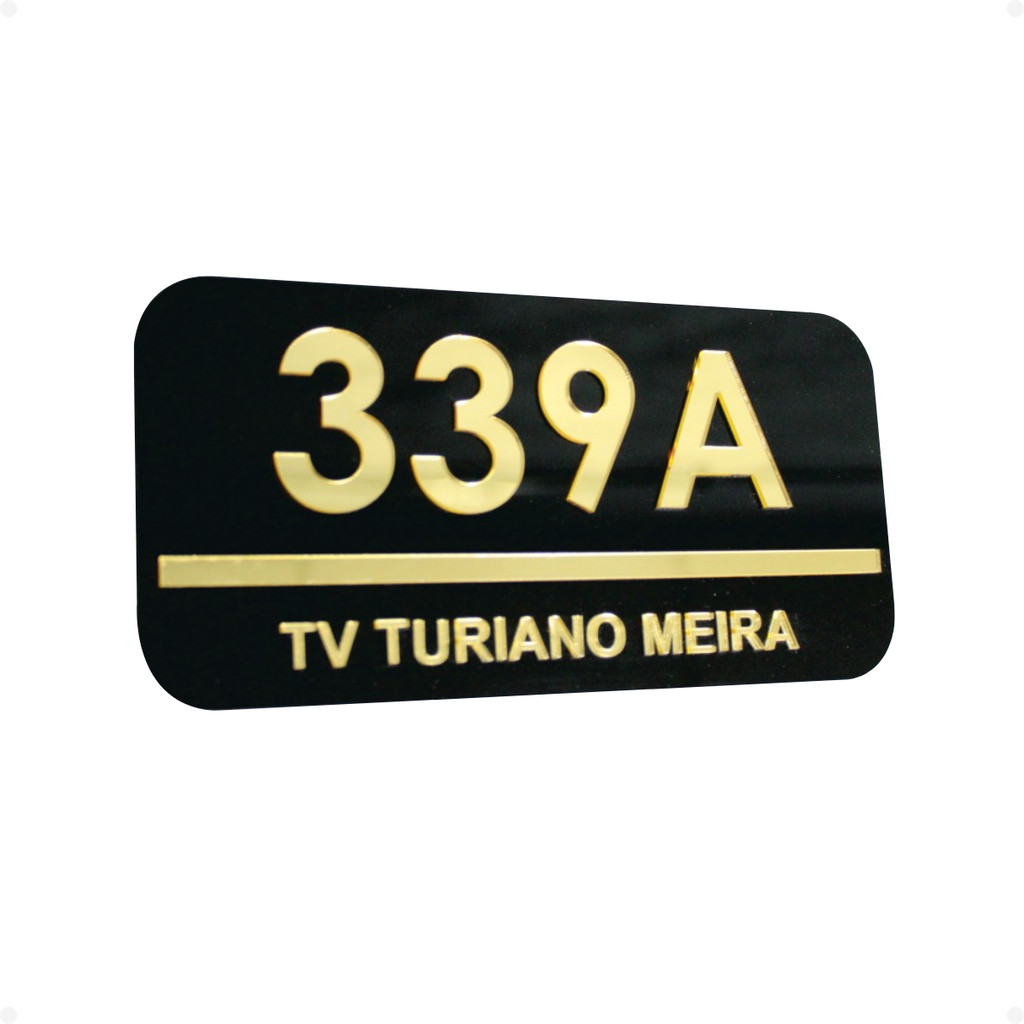 PLACA ENDEREÇO 15x25cm 100% acrílico P/Casa, empresa, condomínio e Salas