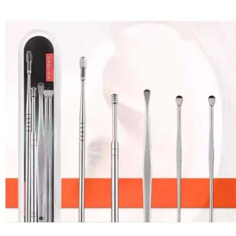 Curador Removedor Limpador Ouvido Orelha inox 5 peças