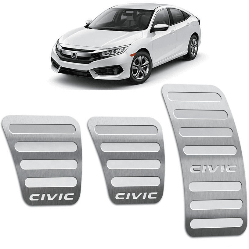 Pedaleira Civic 17/22 Manual Aço Inox - Não fura o pedal
