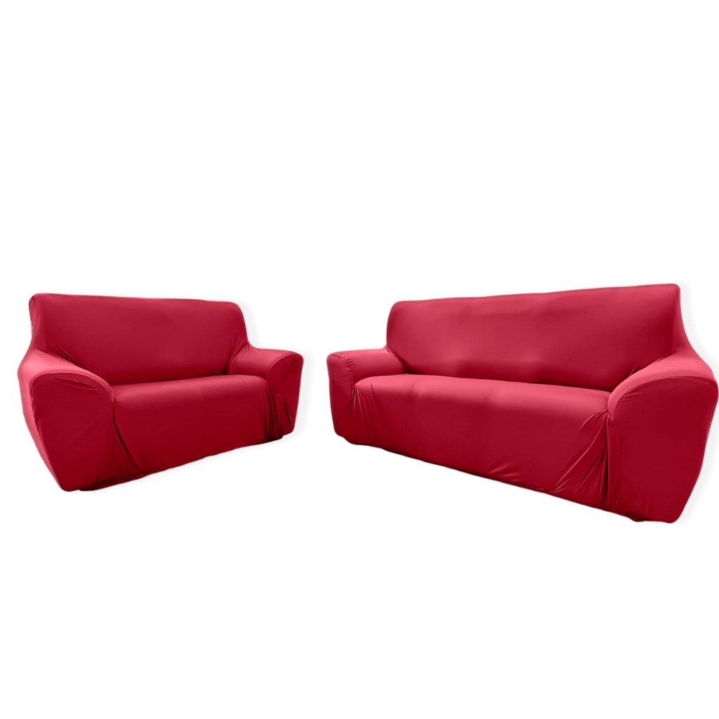 Capa de Sofá Coladinha Kit 2 e 3 Lugares Vermelho