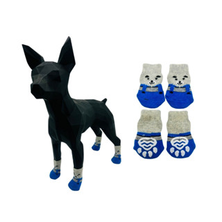 4 peças de Meia Para Pet Cães Gatos Antiderrapante Sapatos Frio Estampado P M G em Oferta na Shopee