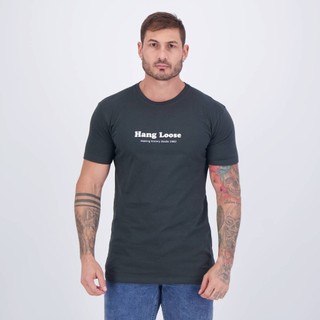 Camiseta Hang Loose Seashield Cinza em Oferta na Shopee