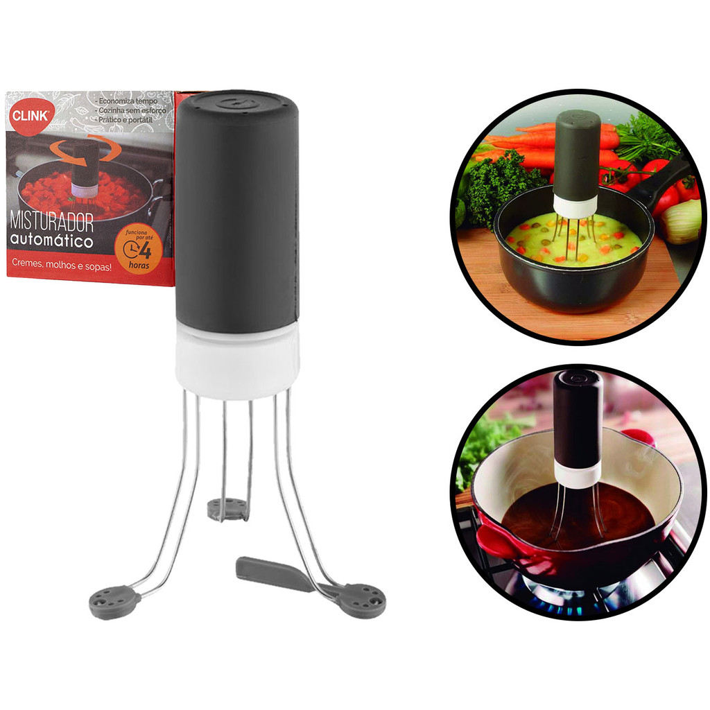 Mixer Automático Misturador Multiuso Para Sopas Molhos Cremes 3 Velocidades Plástico E Aço Inox - Home Appliances