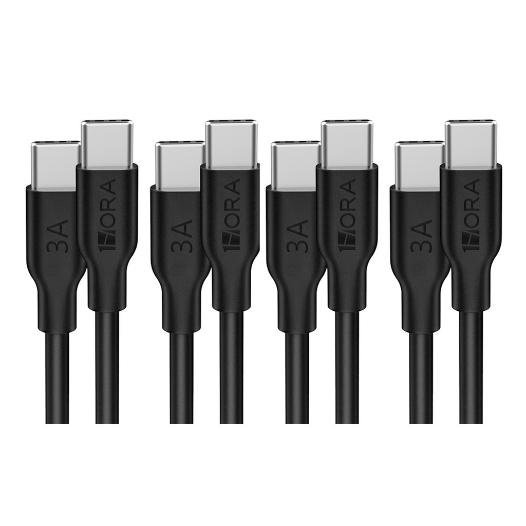 KIT 4x Cabo Usb C 1Hora Macho/Macho Carga Rápida 3A 1Metro Preto - Mobile & Gadgets