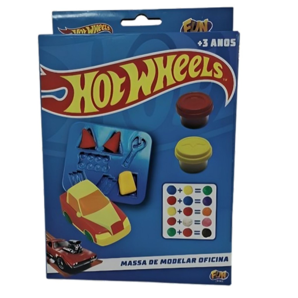 Massinha de Modelar Hot Wheels Oficina Fun F0138-0 em Oferta na Shopee
