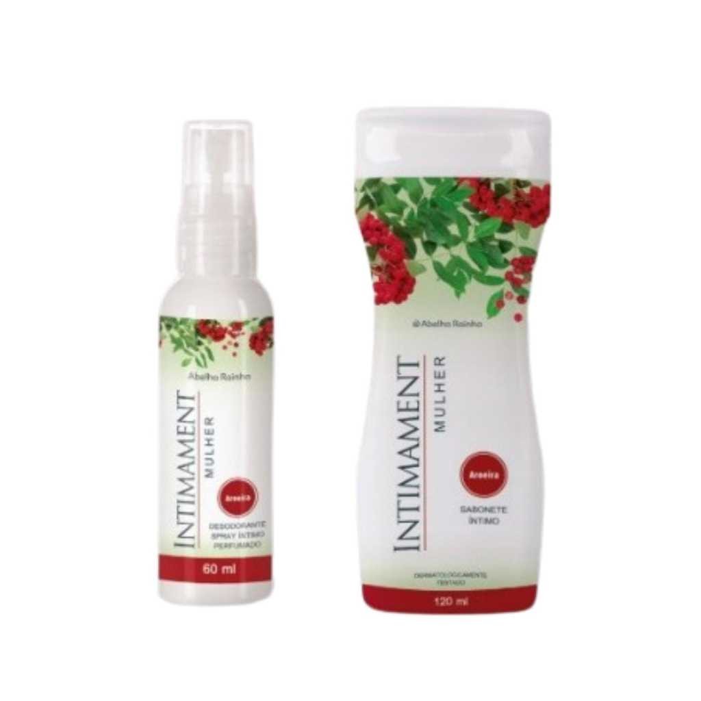 Kit Higiene Íntima Desodorante Spray Sabonete Íntimo Aroeira Abelha Rainha
