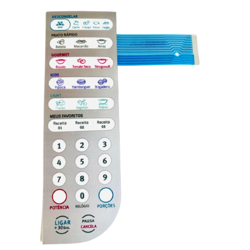 Membrana Teclado Microondas Electrolux Mef41y Mef 41y Flat Azul
