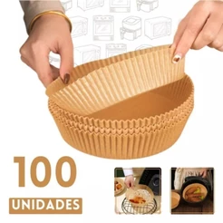 Forma De Airfryer Descartavel Antiaderente De Papel Cozinha Redondo Fritadeira Cozimento Protetor Forro Tapete