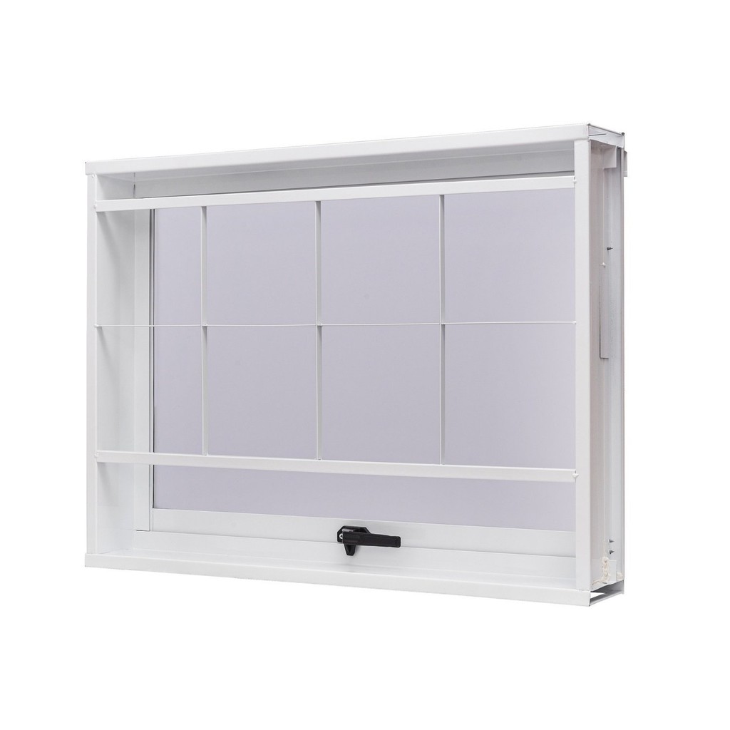 Janela de Aço Maxim-Ar 60x80cm com Grade Quadriculada e Vidro Boreal Unicsol Ramassol em Oferta na Shopee