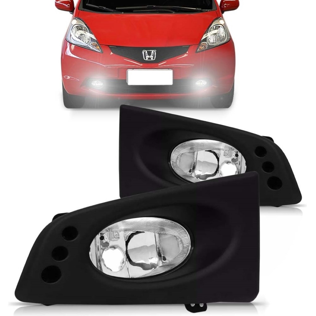 Farol Milha Auxiliar Fit 2009 2010 2011 2012 Com Grade em Oferta na Shopee