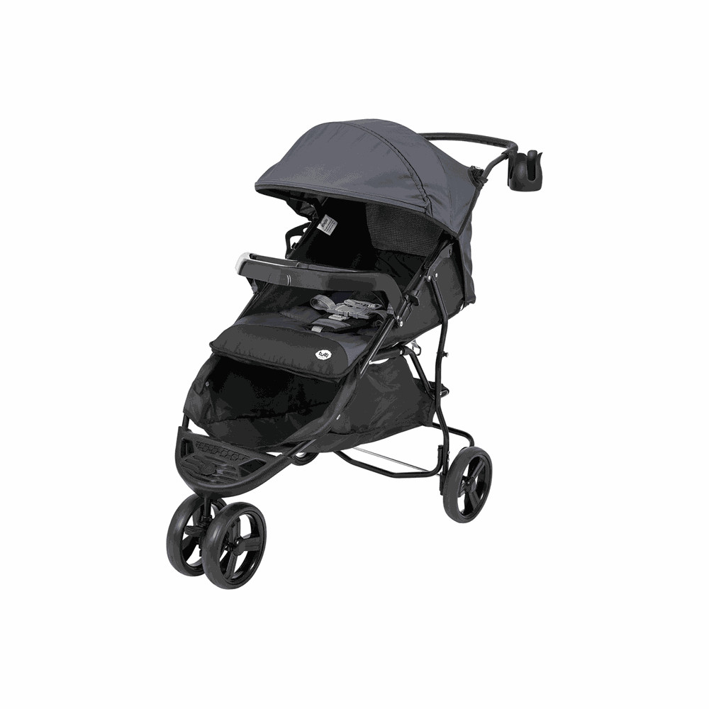 Carrinho de Bebê Evo  Preto Com Cinza - Tutti Baby