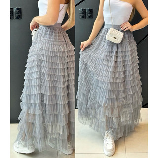 Nova Saia De Bolo Elegante Cintura Alta Anca Multi-Layer Puffy Fairy Dress