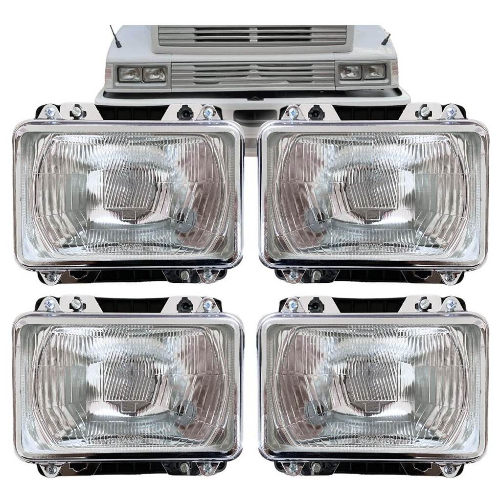 Kit 4 Farois Dianteiro Principal Para Mercedes 1113 1313 1513 Cara Preta Nino 3318208861 20818764