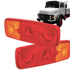 Lente Lanterna Traseira Mercedes-Benz 1113 / 1313 / 608 / Bandeirante - Bicolor - Vermelha / Âmbar - LD / LE