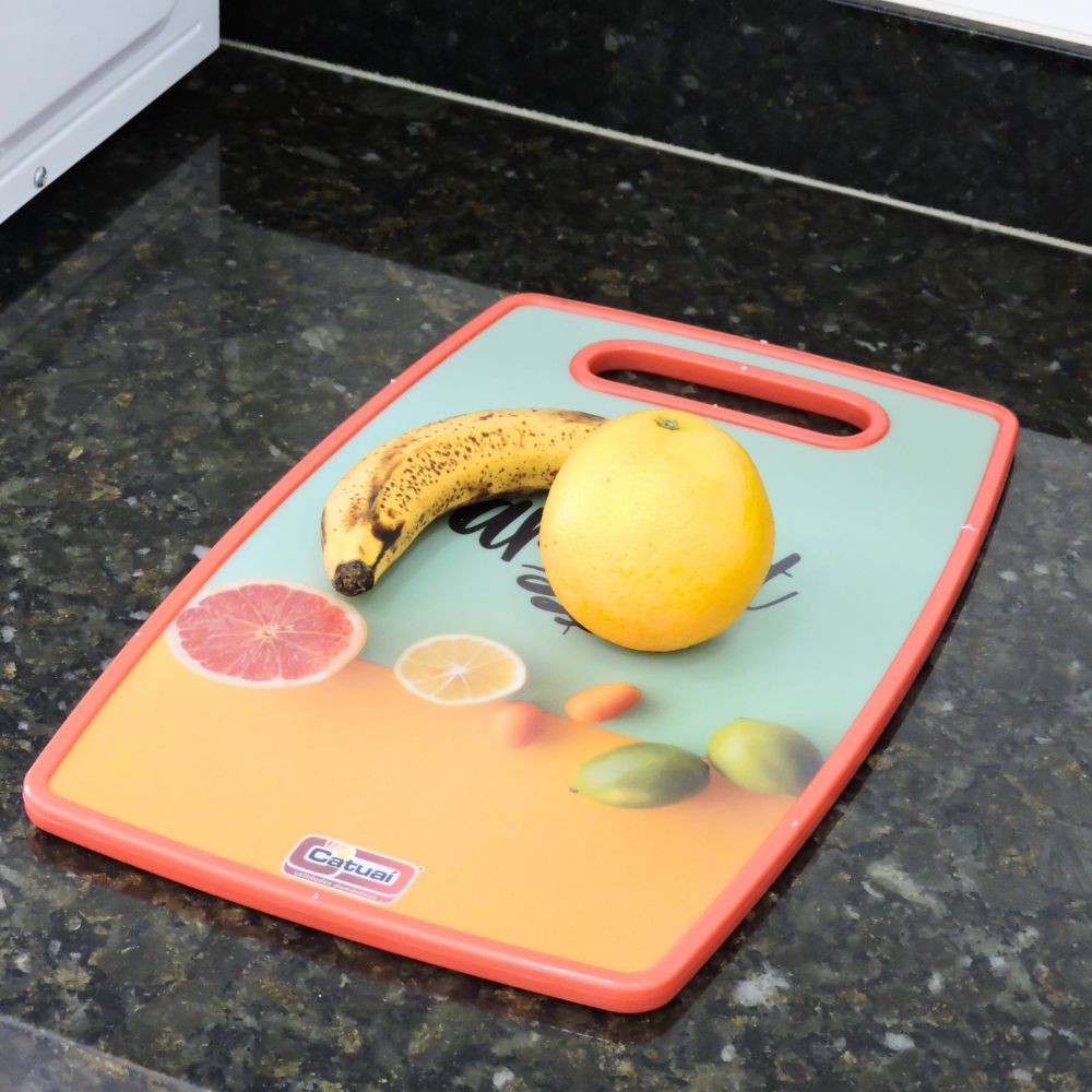 Tábua Corte Cozinha Plástica Grande Reforçada Decorada — imagem 2 de 2
