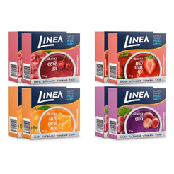Kit 8 Gelatinas Linea Sabores Cereja, Morango, Tangerina e Uva 10g
