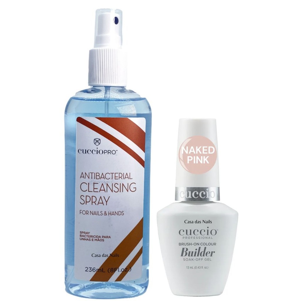 Kit Cleansing Spray Cuccio - 236ml + Base Builder Naked Pink Cuccio - 13ml