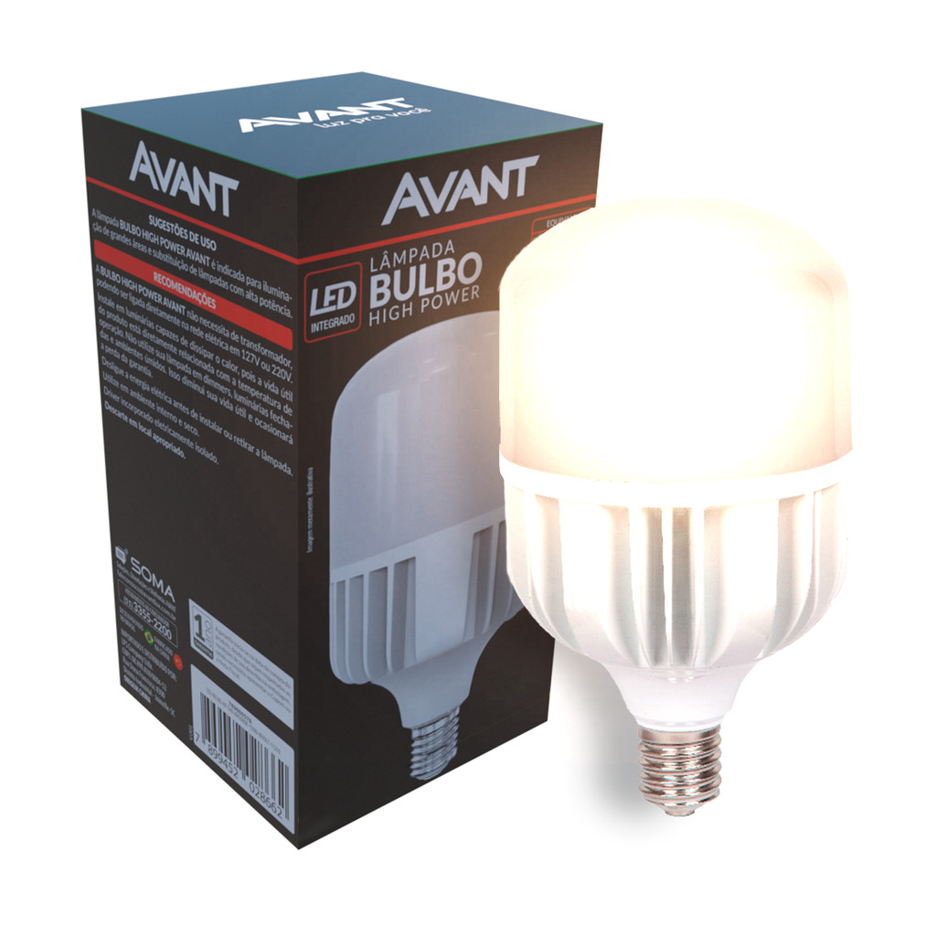 Lampada Led Bulbo Hp 200w 4000k Branco Neutro E40 110v/220v Ip20 Branco Cod: 789040871 Avant - Home & Living