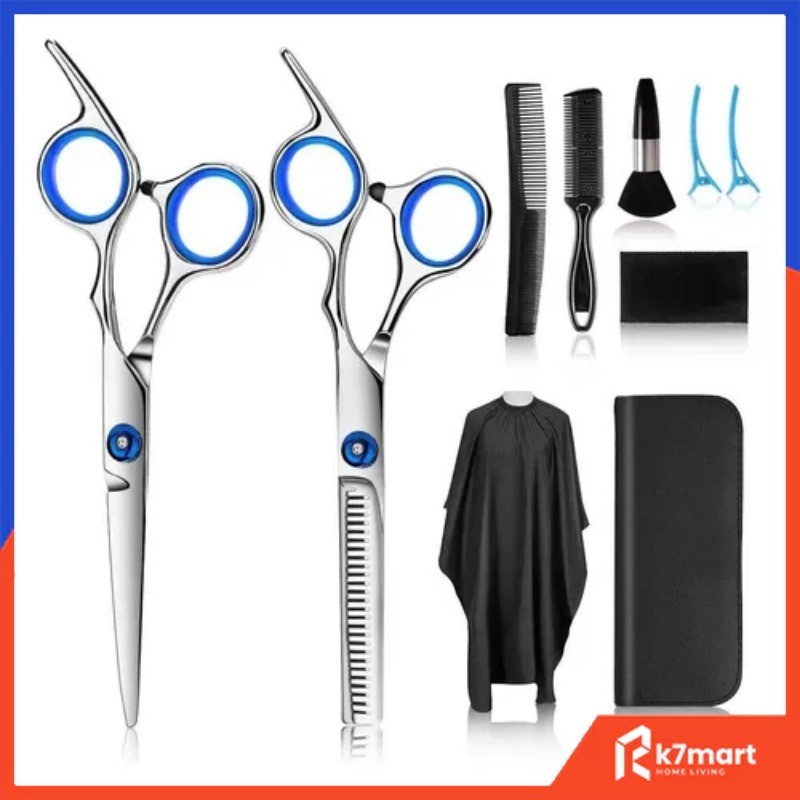10 Peças Kit Tesouras Profissionais Tesoura Cabeleireiro
