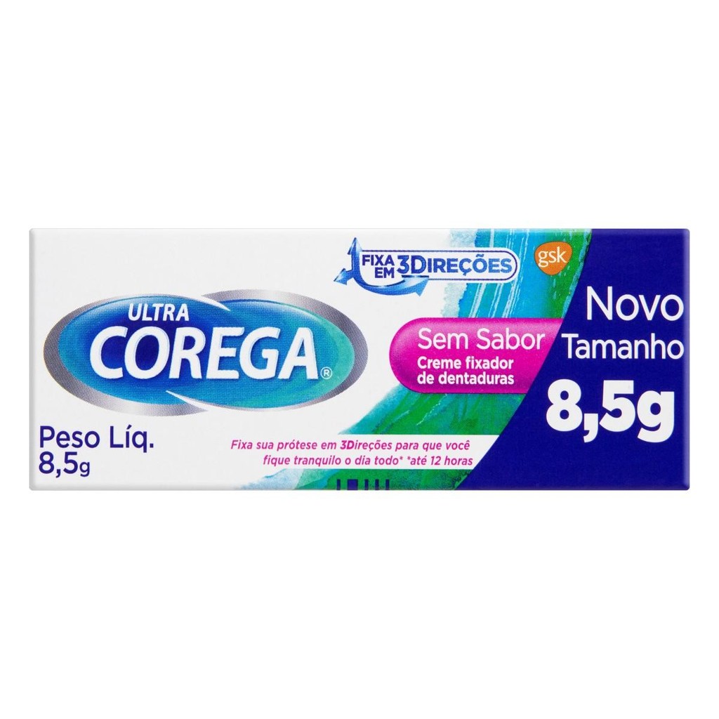Corega Fixador De Dentadura Ultra Tripla Ação Sem Sabor 8,5g em Oferta na Shopee