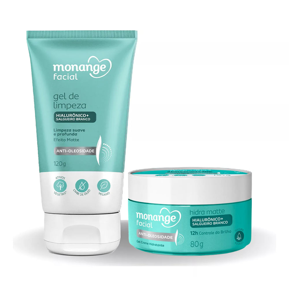 Kit Gel Facial + Creme Facial Monange Anti-Oleosidade - Beauty