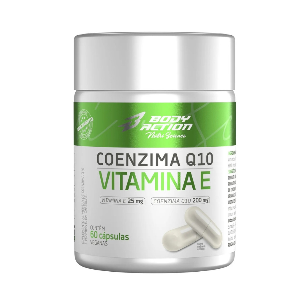Coenzima Q10 + Vitamina E Nutriscience Pote Com 60 Cápsulas Bodyaction em Oferta na Shopee