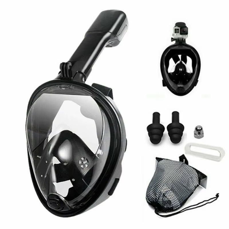 Máscara de Mergulho Snorkel Full Face Suporte Gopro Câmera