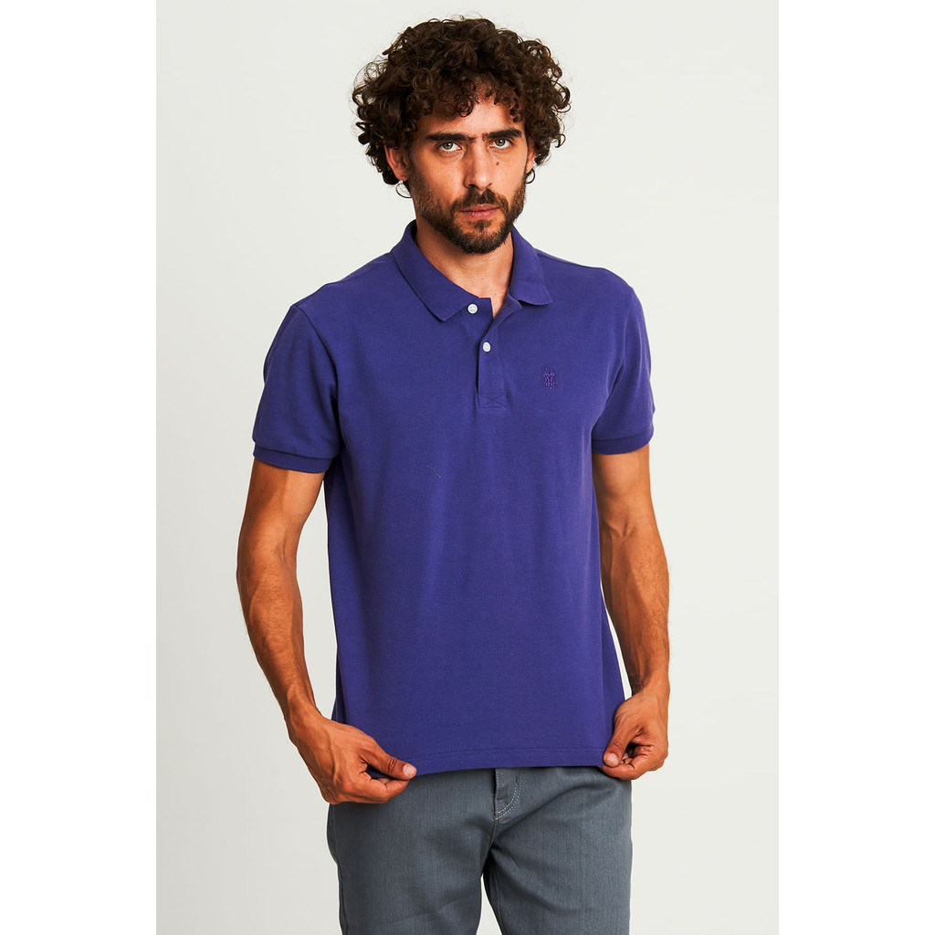 Polo Masculina Piquet Gola Lisa Polo Wear Azul Escuro - Men Clothes