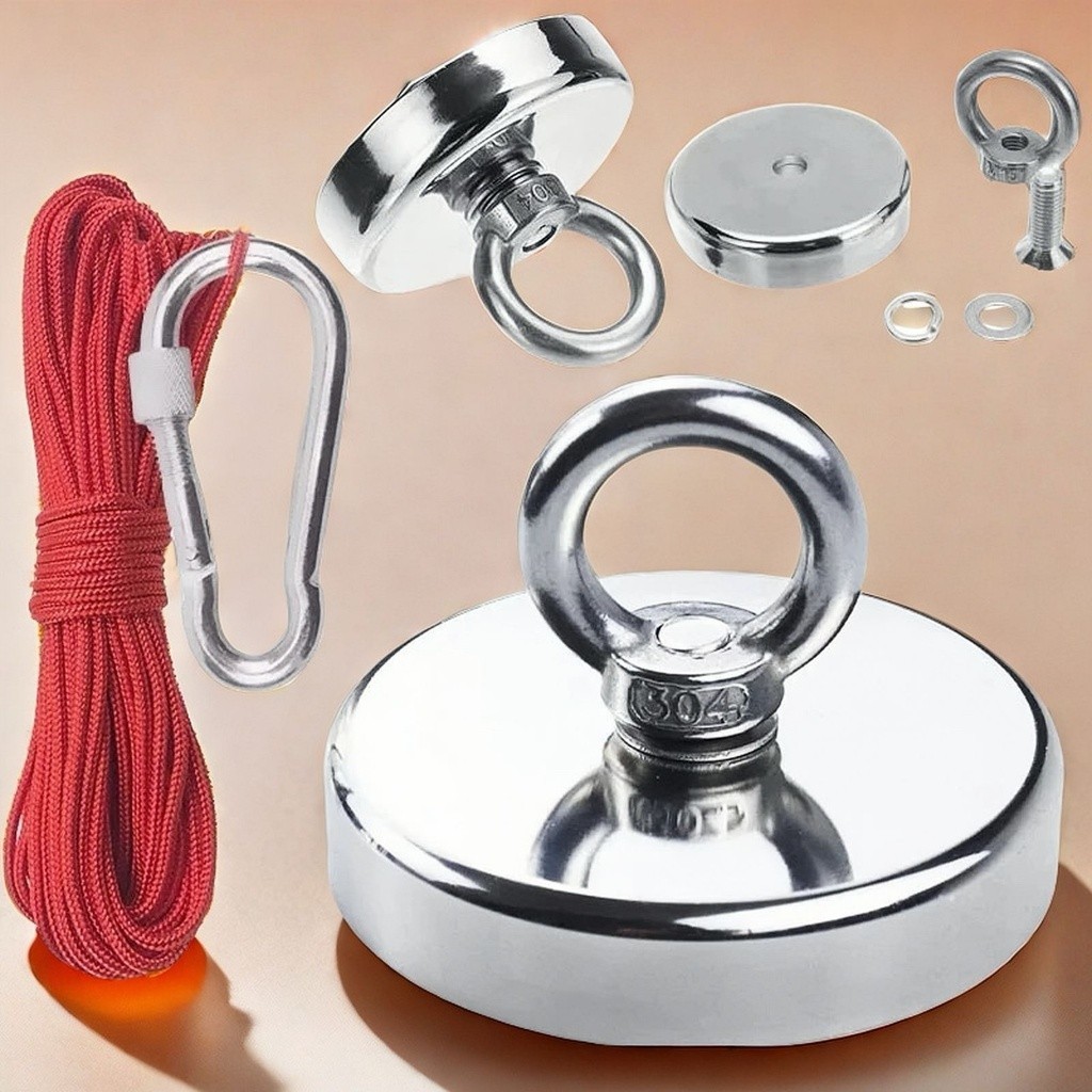 Imã De Neodímio Para Pesca Esportiva Magnética De 200Kg Tração + Corda 20 metros Muito Resistente em Oferta na Shopee