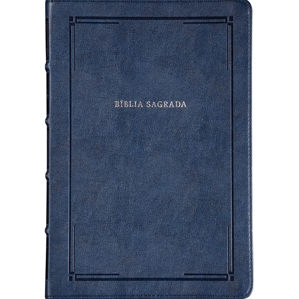 Bíblia Sagrada Slim | NVI Letra Grande | Leitura Perfeita | Capa Couro-soft Barroca Azul em Oferta na Shopee