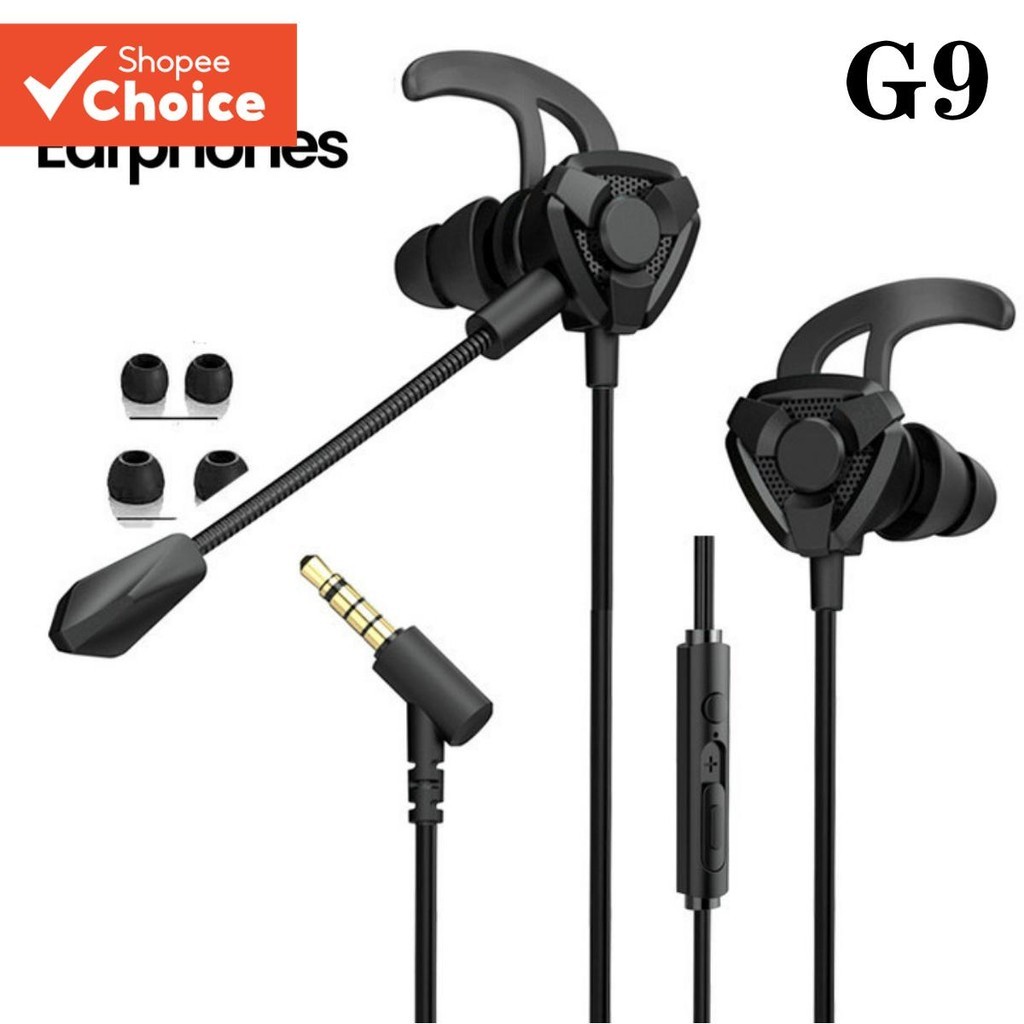 G9 Duplo Driver Jogos Fones De Ouvido 3.5mm Com Fio 3D Estéreo Redução De Ruído Fone De Alta Qualidade Para Vários Dispo