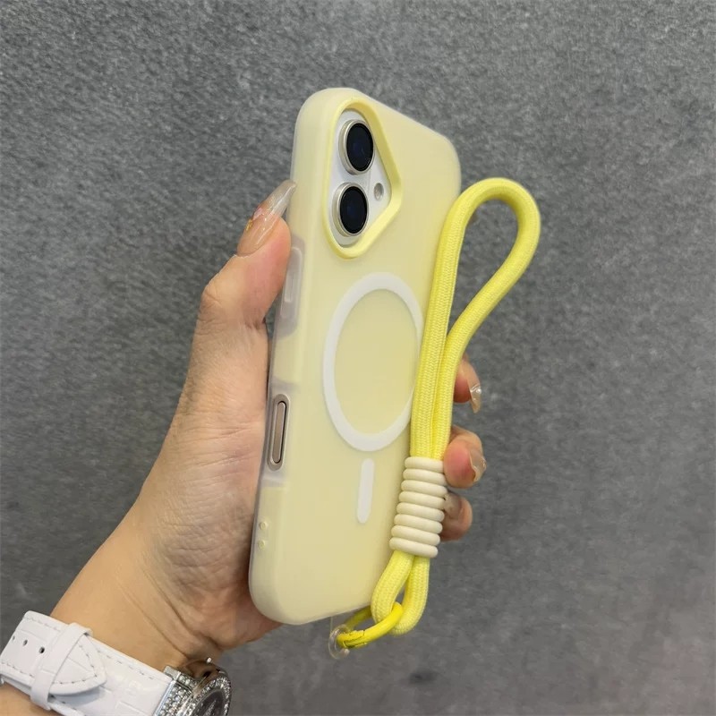 Capa Macia Com Sensação De Pele Gelatinosa Amarela Clara Para iphone 16 15 14 13 12 11 pro max