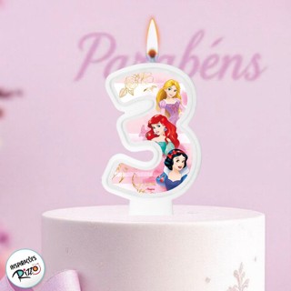 Vela - Princesas N°3 - 9cm - 1 unidade - Disney Original - Rizzo em Oferta na Shopee