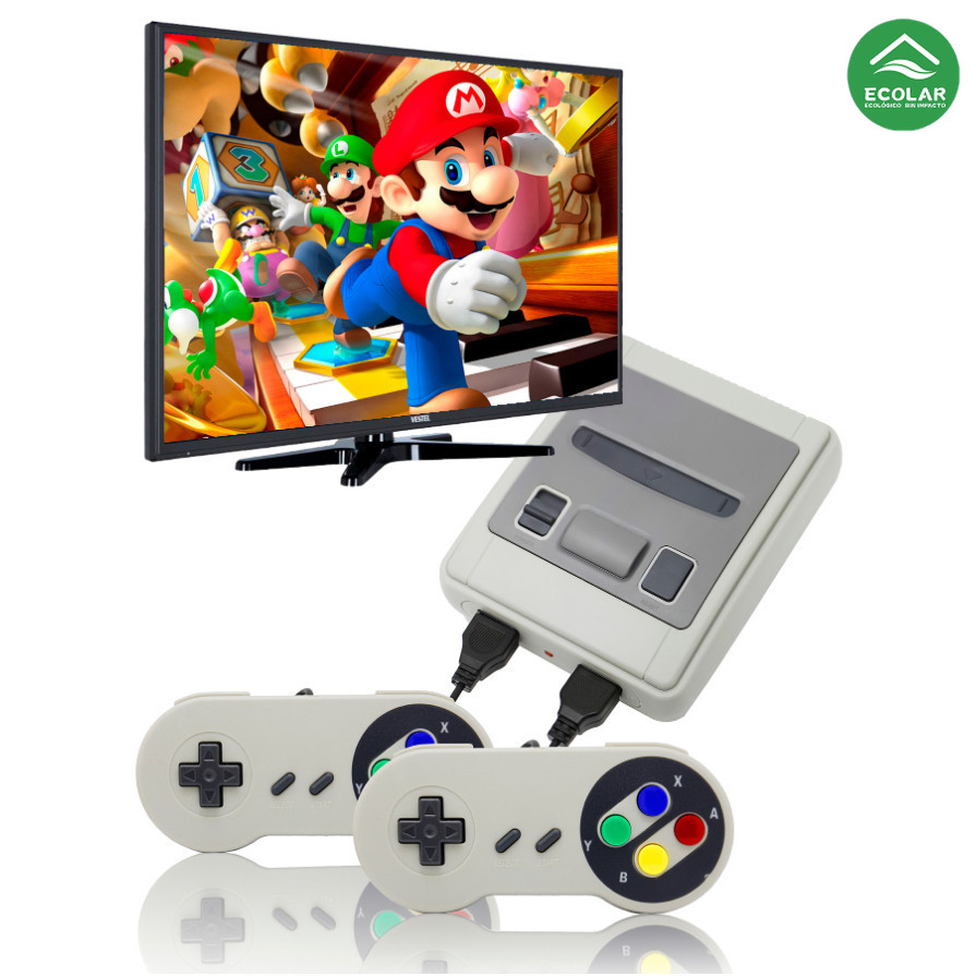 Super Nintendo Mini SNES , Um console De Videogame Clássico , Está Equipado Com 2 Controladores , Tecnologia De 8 Bits E