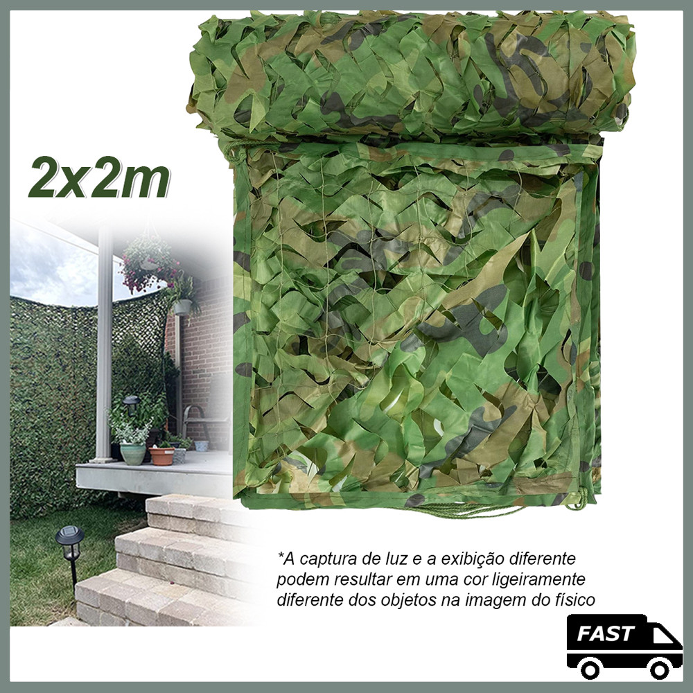 2x2M verde Floresta Camuflagem Net Jardim Gazebo Malha Decorativa Pátio Cerca Toldo Rede De Somberamento